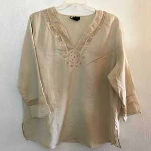 Women’s Linen V-neck Lace Tunic
